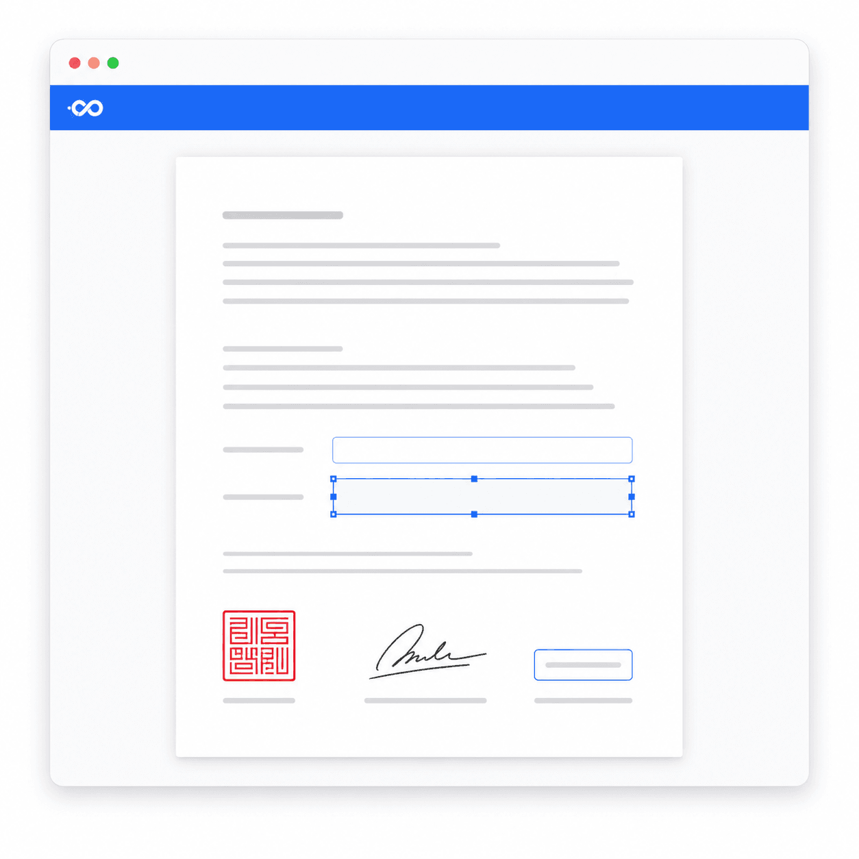 Add fields, stamps, and signatures before the real signing flow