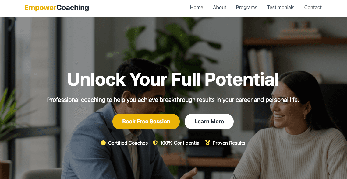 Studio Workshop Landing Page