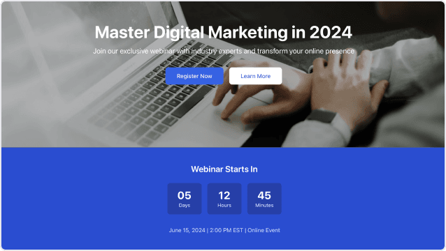 Webinar Registration Page