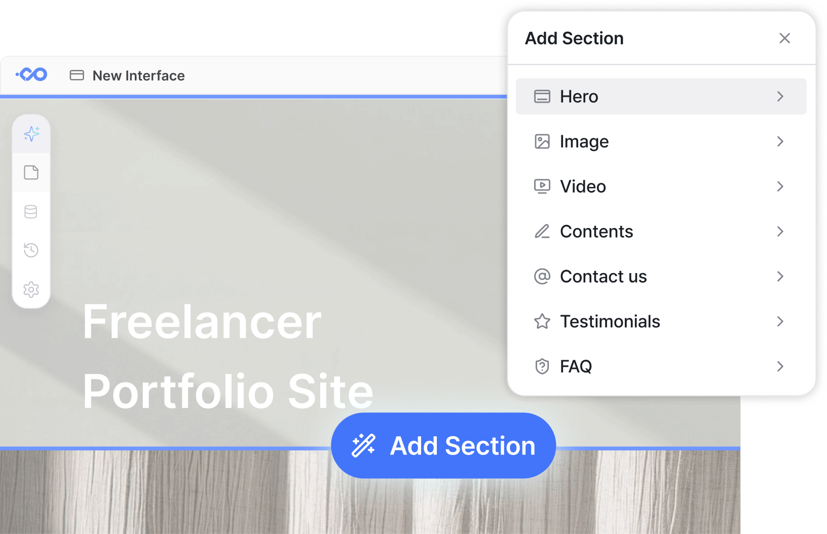 Add sections whenever you need